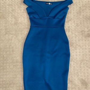 Boohoo off the shoulder formal dress